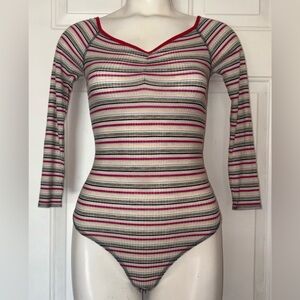 Free People Put A Stripe On It Bodysuit size XS